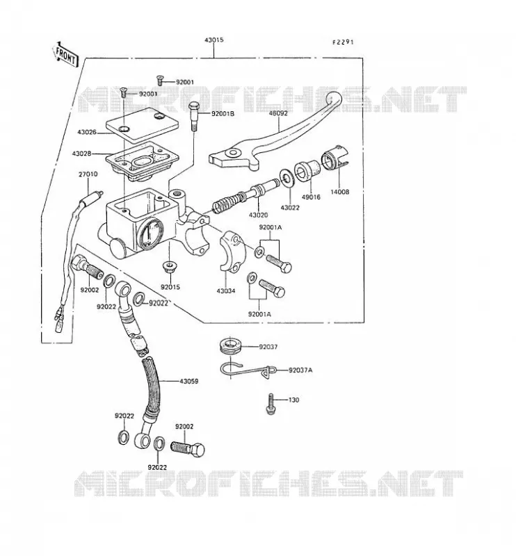 MAITRE CYLINDRE AV Kawasaki MOTOS 80 1990 AR80  AR80-C8