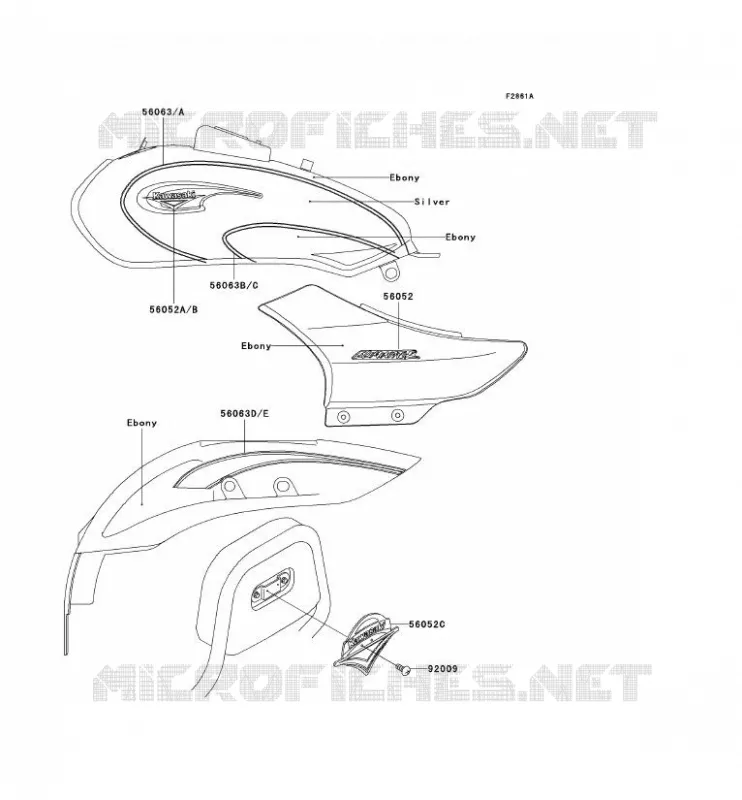 STICKER(EBONY/ARGENT) Kawasaki MOTOS 125 2000 ELIMINATOR 125  BN125-A3
