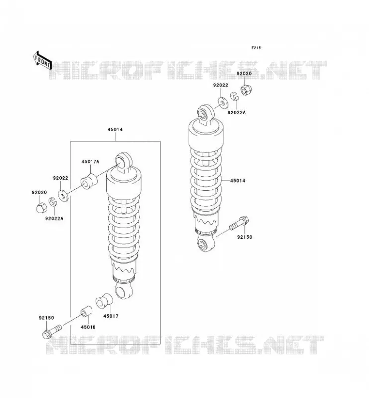 SUSPENSION/AMORTISSEUR Kawasaki MOTOS 125 2000 ELIMINATOR 125  BN125-A3