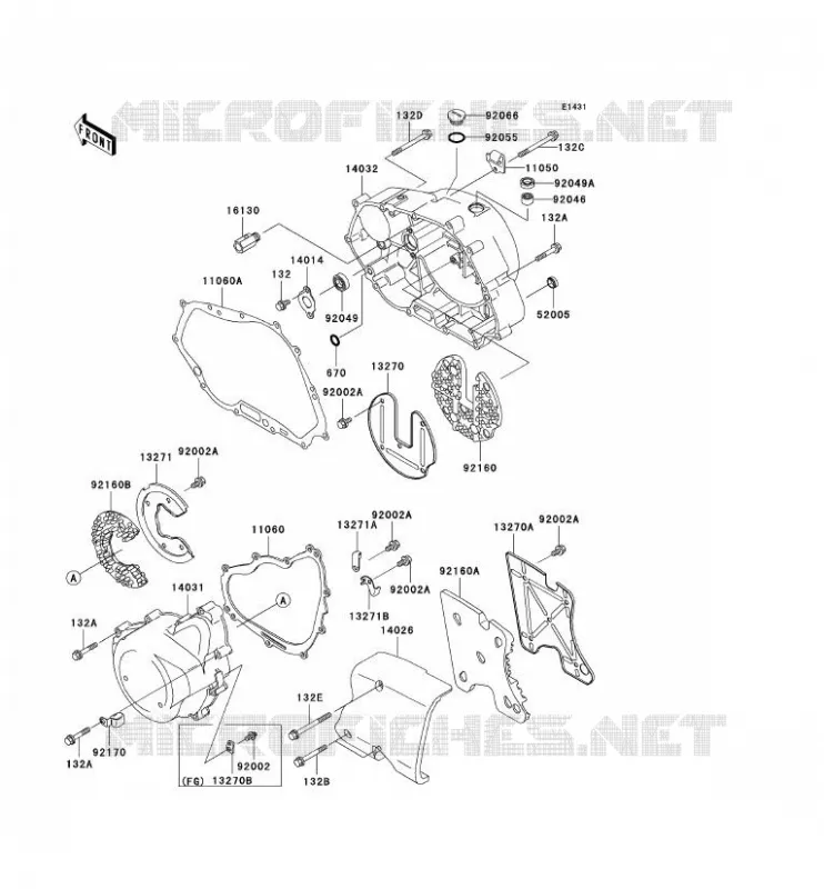 COUVERCLES MOTEUR Kawasaki MOTOS 125 2002 ELIMINATOR 125  BN125-A5
