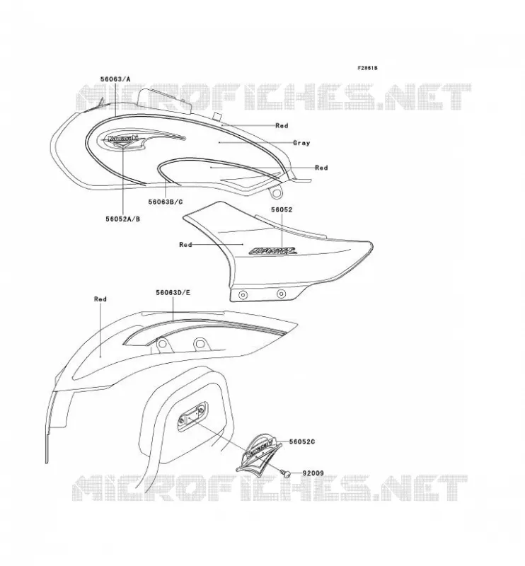 STICKER(RED/GRAY) Kawasaki MOTOS 125 2002 ELIMINATOR 125  BN125-A5