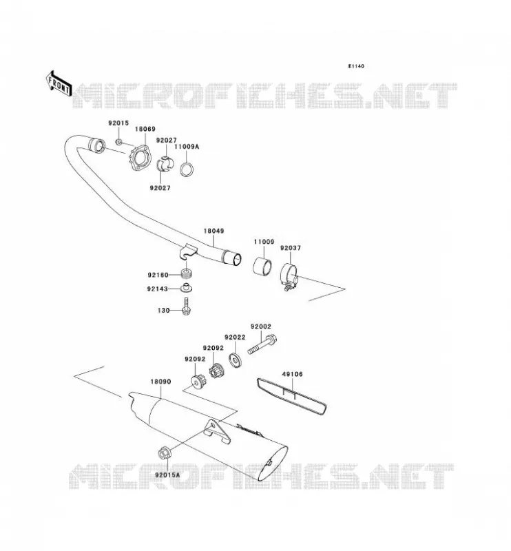 &Eacute;CHAPPEMENT Kawasaki MOTOS 125 2002 ELIMINATOR 125  BN125-A5