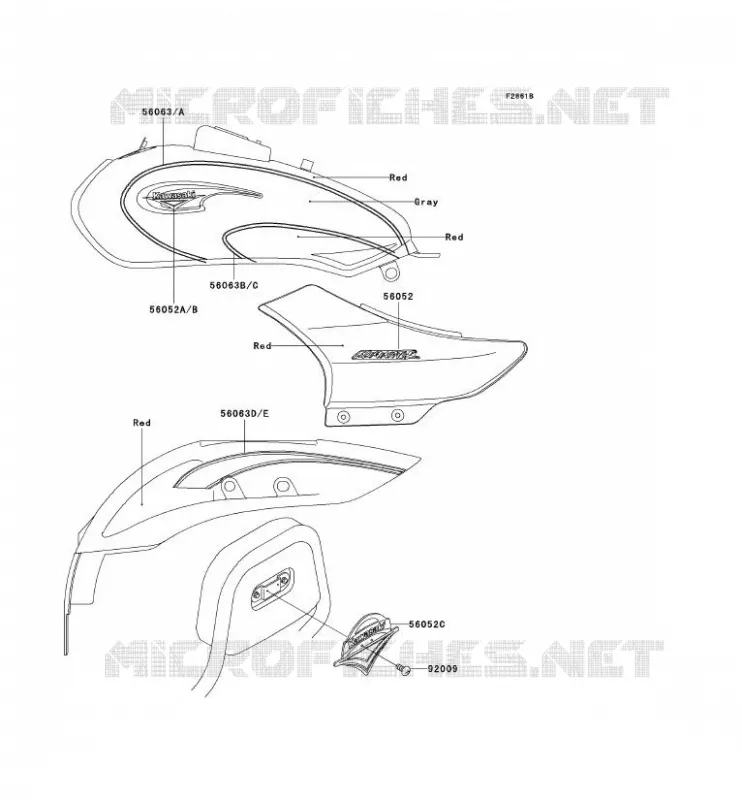 STICKER(RED/GRAY) Kawasaki MOTOS 125 2002 ELIMINATOR 125  BN125-A5