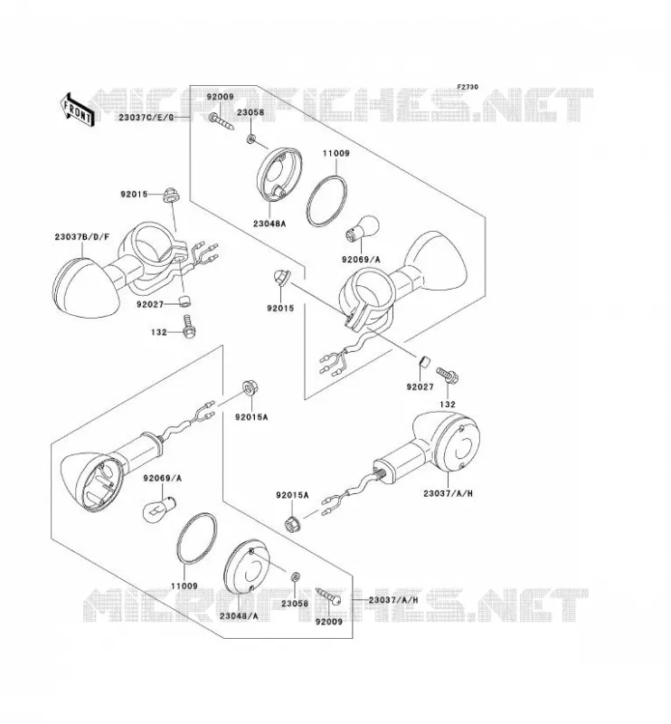CLIGNOTANTS Kawasaki MOTOS 125 2002 ELIMINATOR 125  BN125-A5