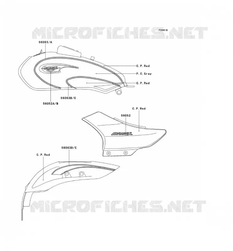 STICKER(RED/GRAY) Kawasaki MOTOS 125 2003 ELIMINATOR 125  BN125-A6