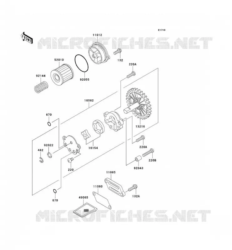 POMPE A HUILE/FILTRE &Agrave; HUILE Kawasaki MOTOS 125 2004 ELIMINATOR 125  BN125-A7