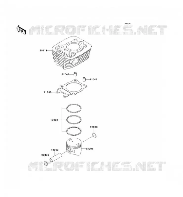 CYLINDRE/PISTON Kawasaki MOTOS 125 2007 ELIMINATOR 125  BN125A7F