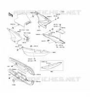 CACHE LAT&Eacute;RAL/GARDE CHAINE pour Kawasaki WIND125 2005