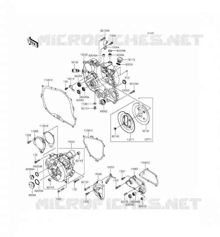 COUVERCLES MOTEUR Kawasaki MOTOS 250 2015 Z250SL  BR250EFF