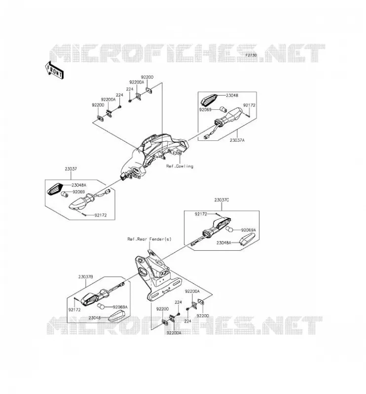 CLIGNOTANTS Kawasaki MOTOS 250 2015 Z250SL  BR250EFS
