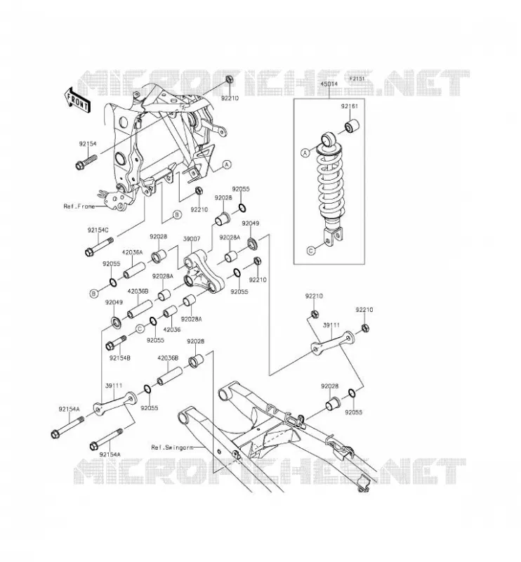 SUSPENSION/AMORTISSEUR Kawasaki MOTOS 250 2015 Z250SL  BR250EFS