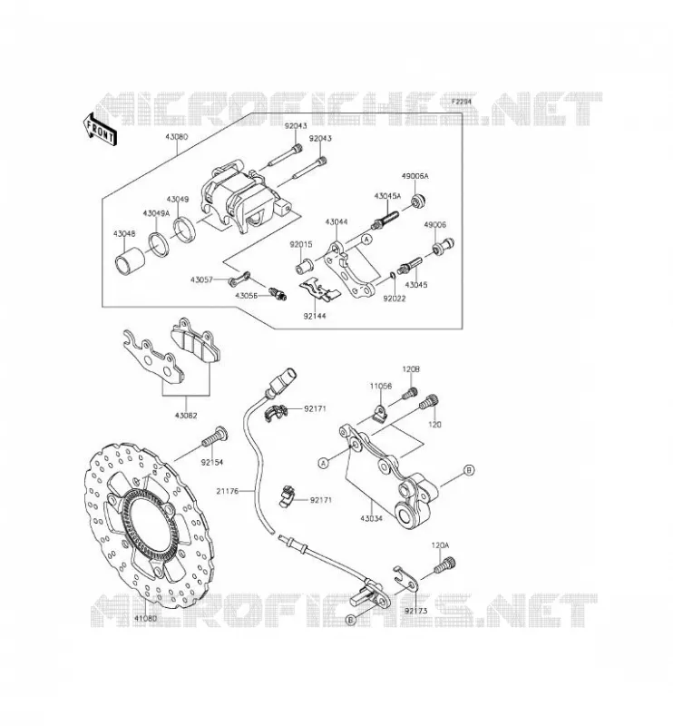 FREIN ARRIERE Kawasaki MOTOS 250 2015 Z250SL ABS  BR250FFF