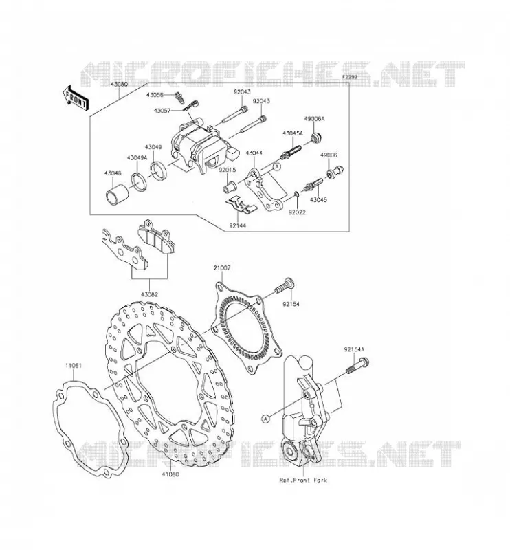 FREIN AVANT Kawasaki MOTOS 250 2015 Z250SL ABS  BR250FFF