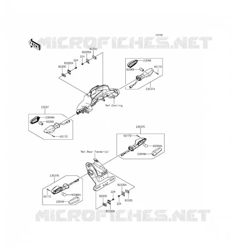 CLIGNOTANTS Kawasaki MOTOS 250 2015 Z250SL ABS  BR250FFF