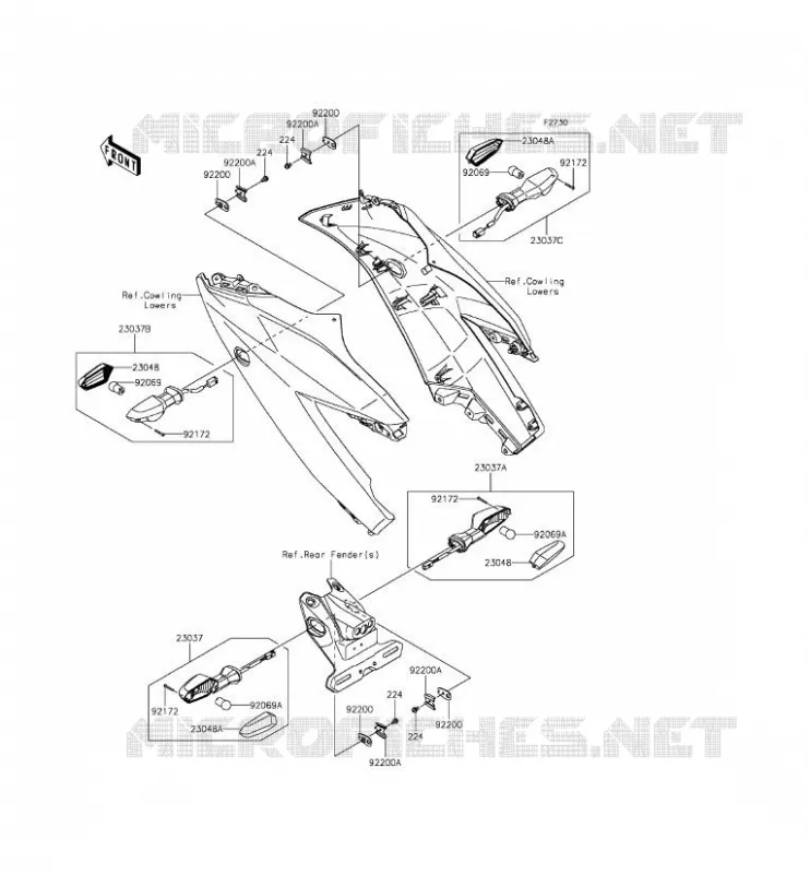 CLIGNOTANTS Kawasaki MOTOS 250 2015 NINJA 250SL  BX250AFF