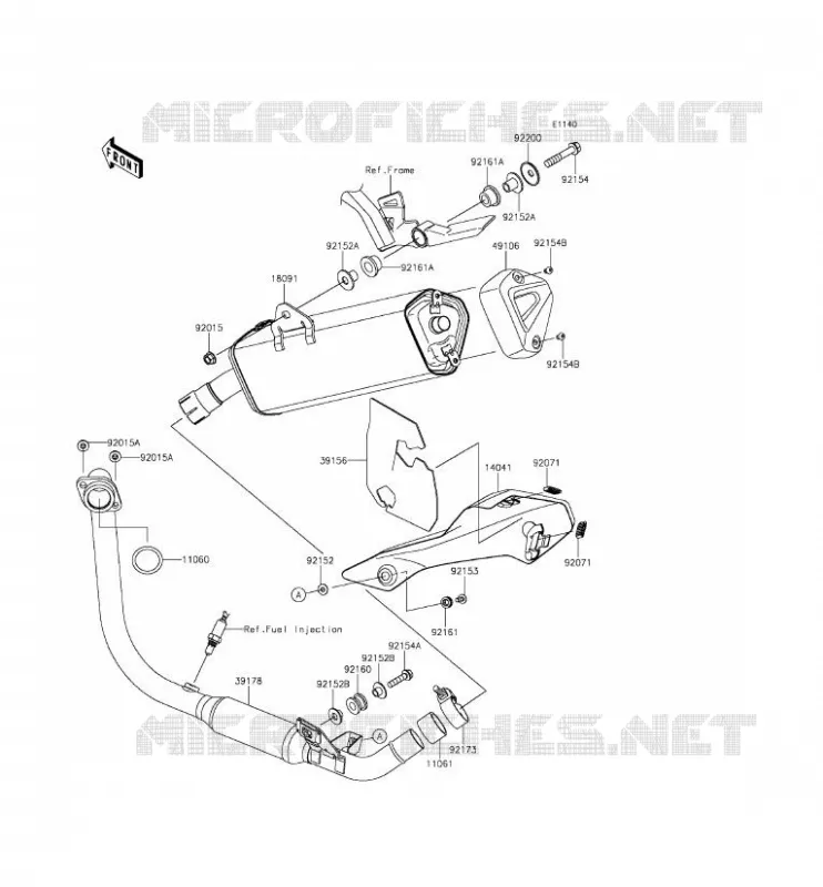&Eacute;CHAPPEMENT Kawasaki MOTOS 250 2015 NINJA 250SL  BX250AFS