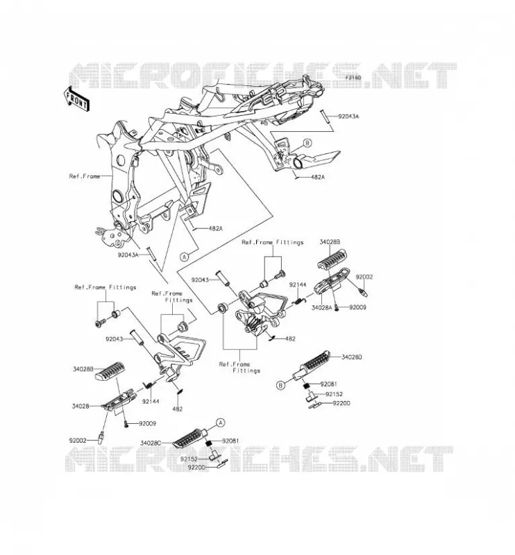REPOSE PIED Kawasaki MOTOS 250 2015 NINJA 250SL  BX250AFS