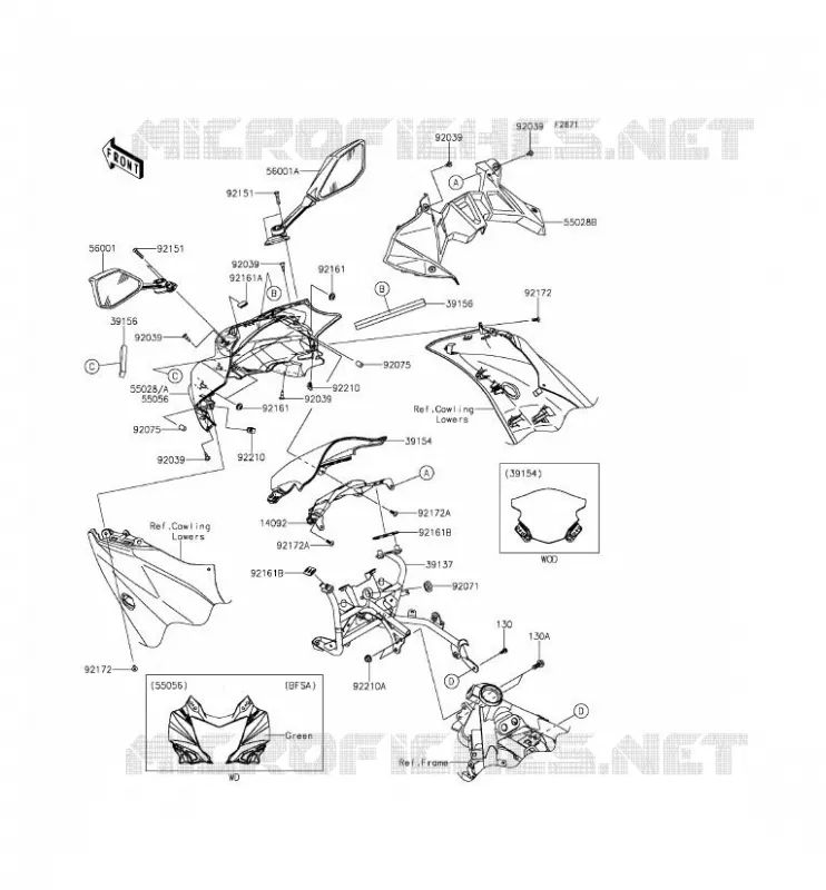 CARENAGE Kawasaki MOTOS 250 2015 NINJA 250SL ABS  BX250BFS