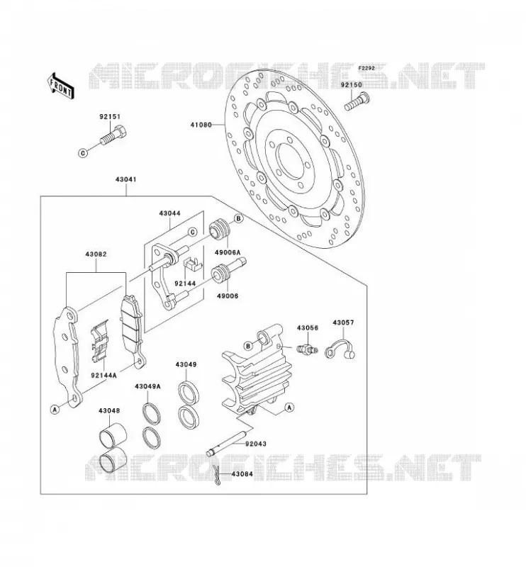 FREIN AVANT Kawasaki MOTOS 650 1999 W650  EJ650-A1