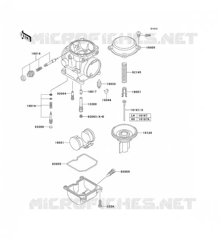 PI&Egrave;CES DE CARBURATEUR Kawasaki MOTOS 650 2000 W650  EJ650-A2