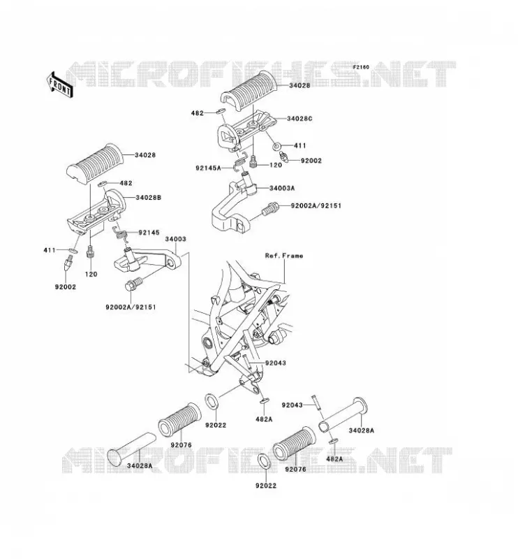 REPOSE PIED Kawasaki MOTOS 650 2000 W650  EJ650-A2
