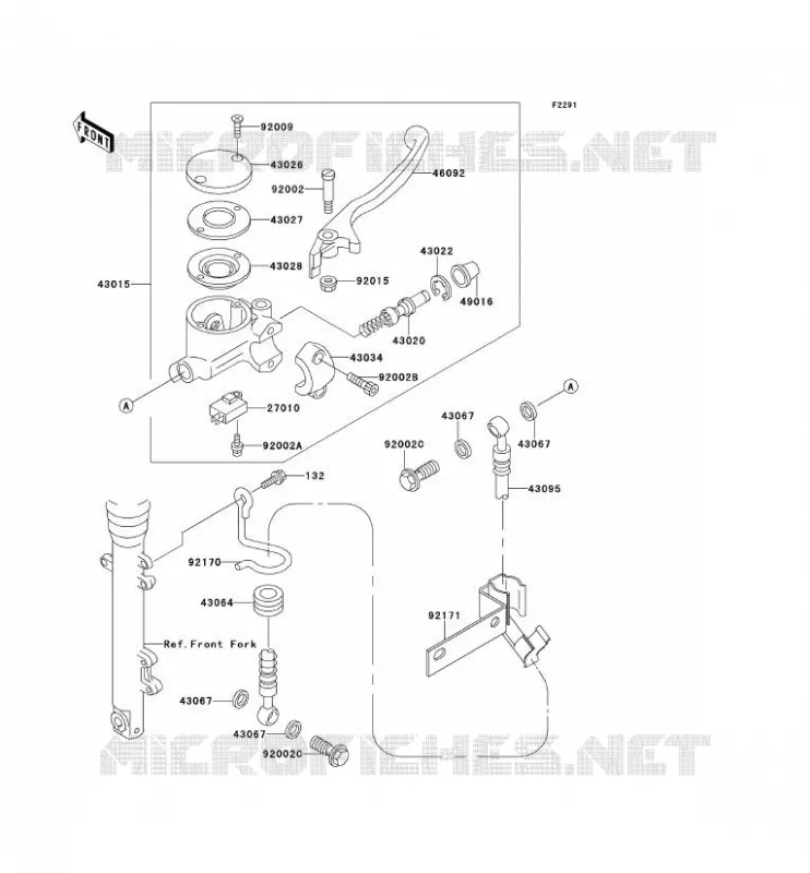 MAITRE CYLINDRE AV Kawasaki MOTOS 650 2001 W650  EJ650-A3