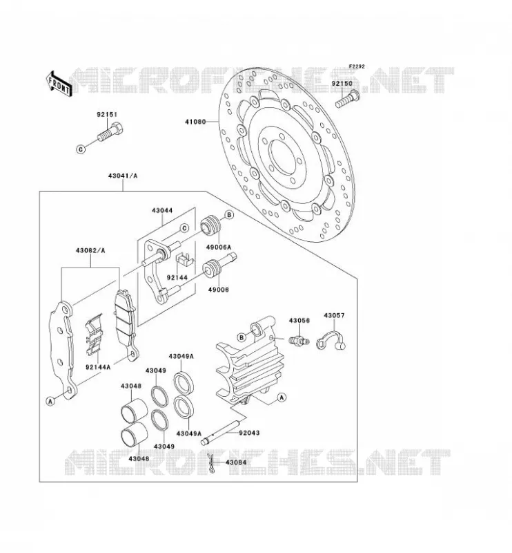 FREIN AVANT Kawasaki MOTOS 650 2001 W650  EJ650-A3
