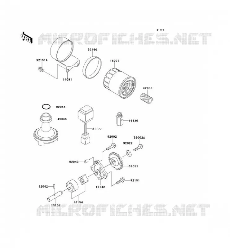 POMPE A HUILE/FILTRE &Agrave; HUILE Kawasaki MOTOS 650 2001 W650  EJ650-A3