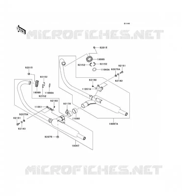 &Eacute;CHAPPEMENT Kawasaki MOTOS 650 2002 W650  EJ650-A4