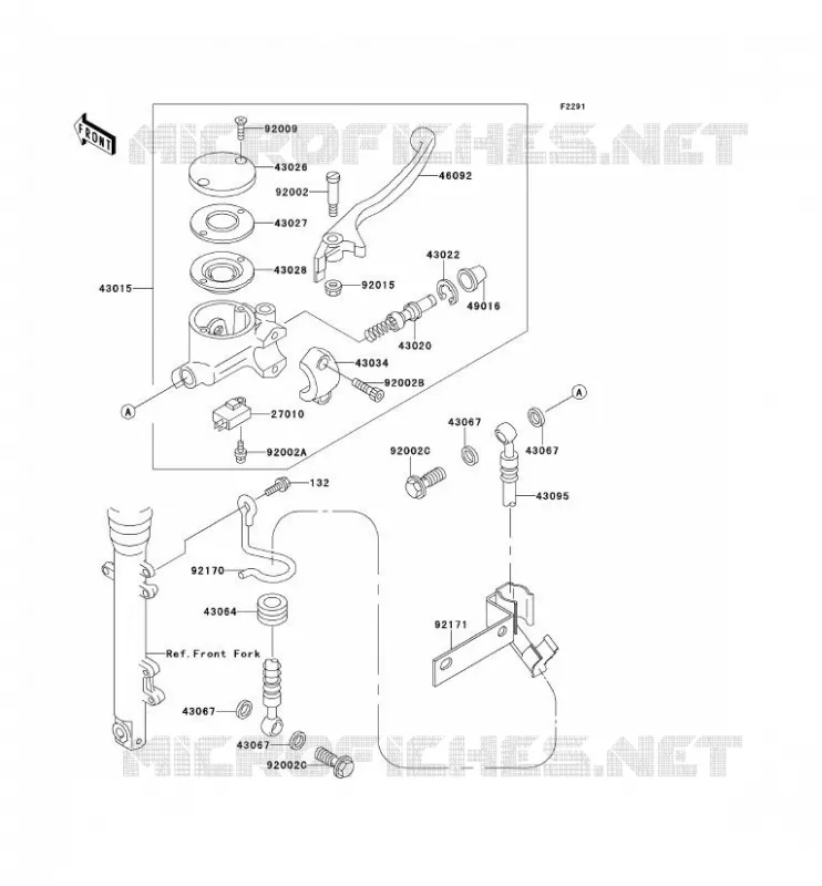 MAITRE CYLINDRE AV Kawasaki MOTOS 650 2002 W650  EJ650-A4