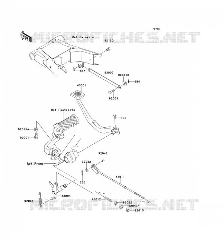 PEDALE DE FREIN Kawasaki MOTOS 650 2001 W650  EJ650-C3