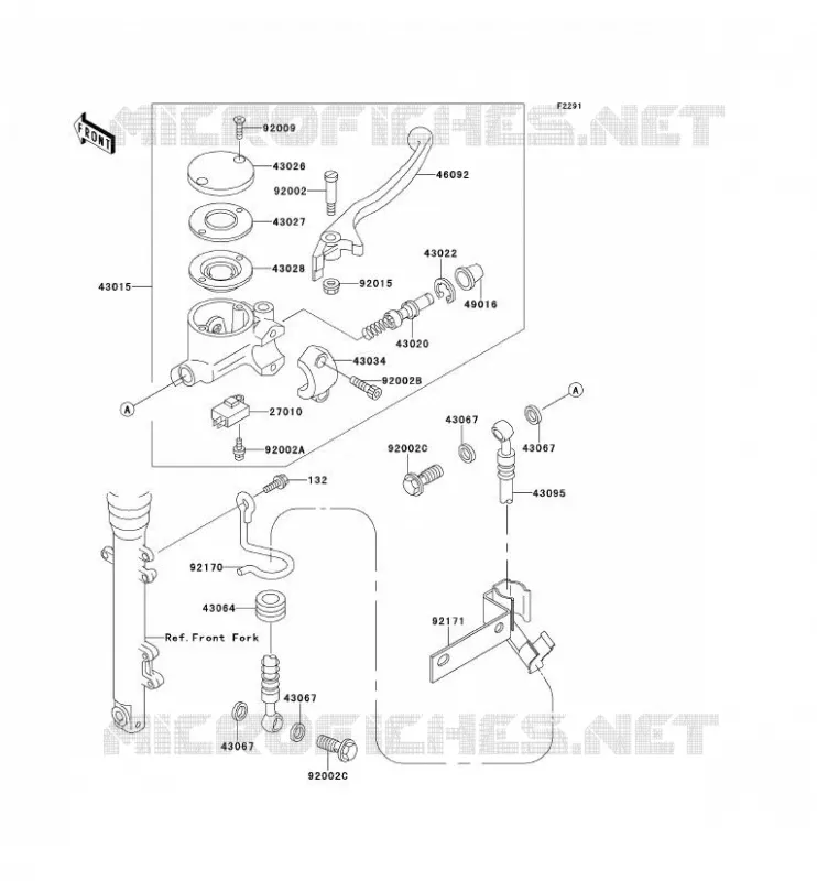 MAITRE CYLINDRE AV Kawasaki MOTOS 650 2001 W650  EJ650-C3