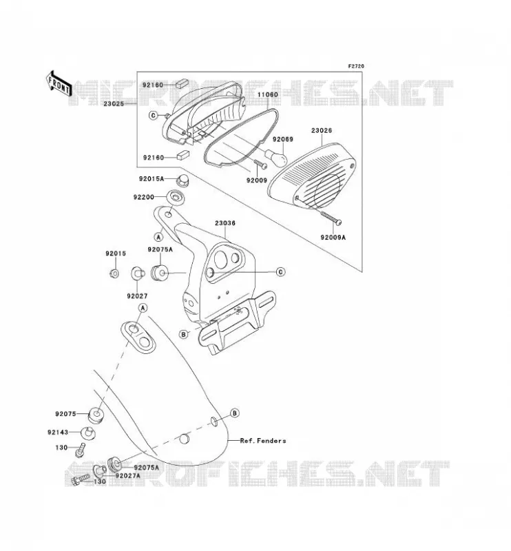 FEUX ARRI&Egrave;RE(S) Kawasaki MOTOS 650 2002 W650  EJ650-C4