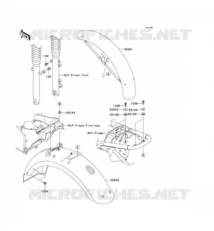 GARDE BOUE Kawasaki MOTOS 650 2006 W650  EJ650C6F