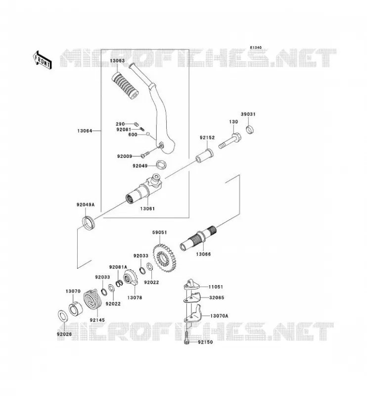 MECANISME DE KICK Kawasaki MOTOS 650 2006 W650  EJ650C6F