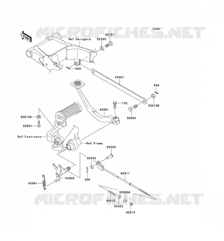 PEDALE DE FREIN Kawasaki MOTOS 650 2006 W650  EJ650C6F