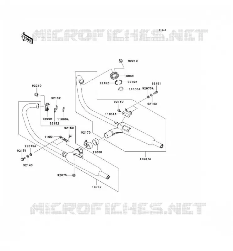 &Eacute;CHAPPEMENT Kawasaki MOTOS 650 2004 W650  EJ650-C6P