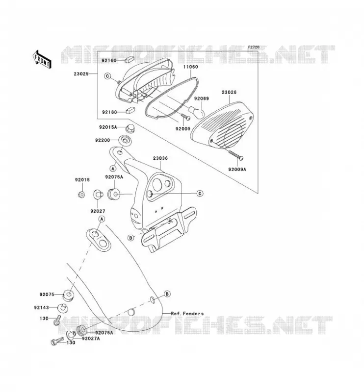 FEUX ARRI&Egrave;RE(S) Kawasaki MOTOS 650 2005 W650  EJ650-C7P