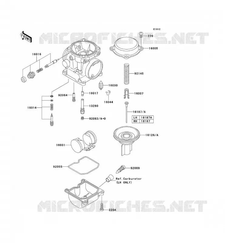 PI&Egrave;CES DE CARBURATEUR Kawasaki MOTOS 650 2005 W650  EJ650-C7P