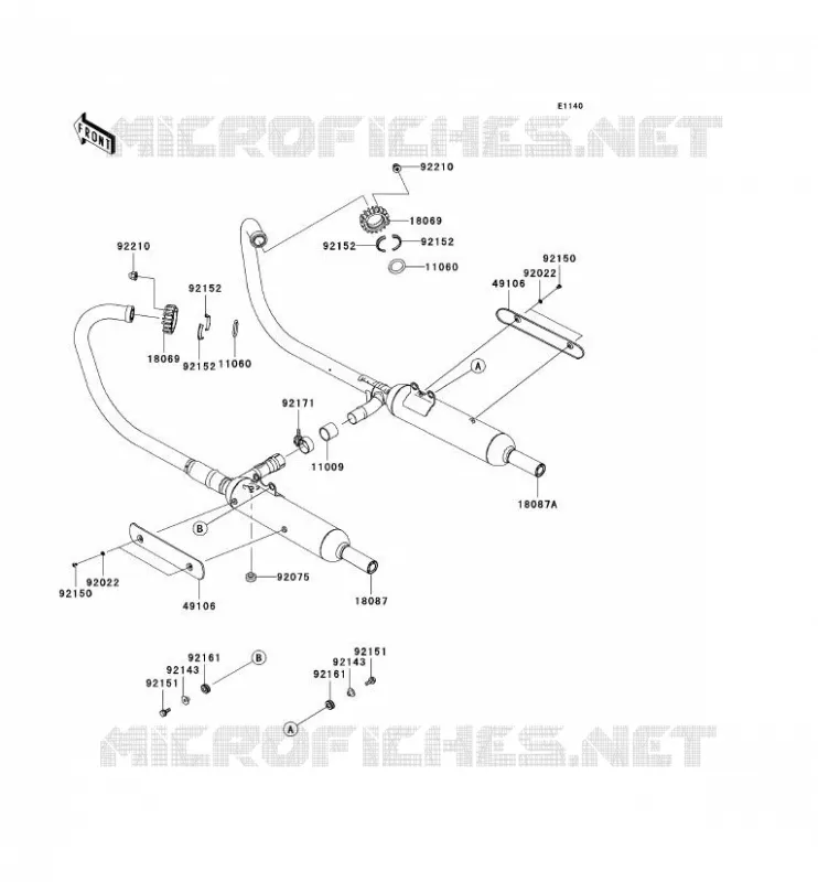 &Eacute;CHAPPEMENT Kawasaki MOTOS 800 2011 W800  EJ800ABF