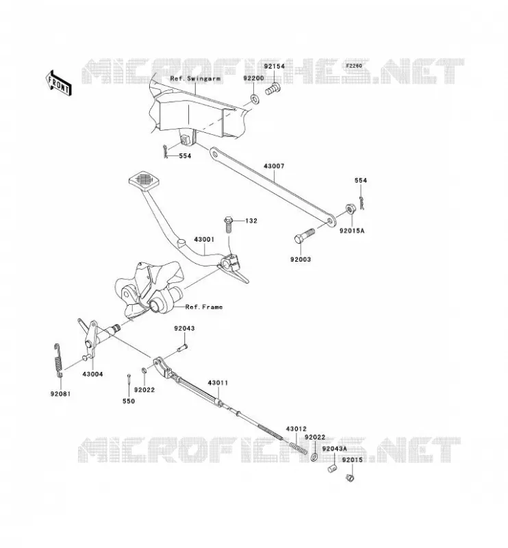 PEDALE DE FREIN Kawasaki MOTOS 800 2011 W800  EJ800ABF