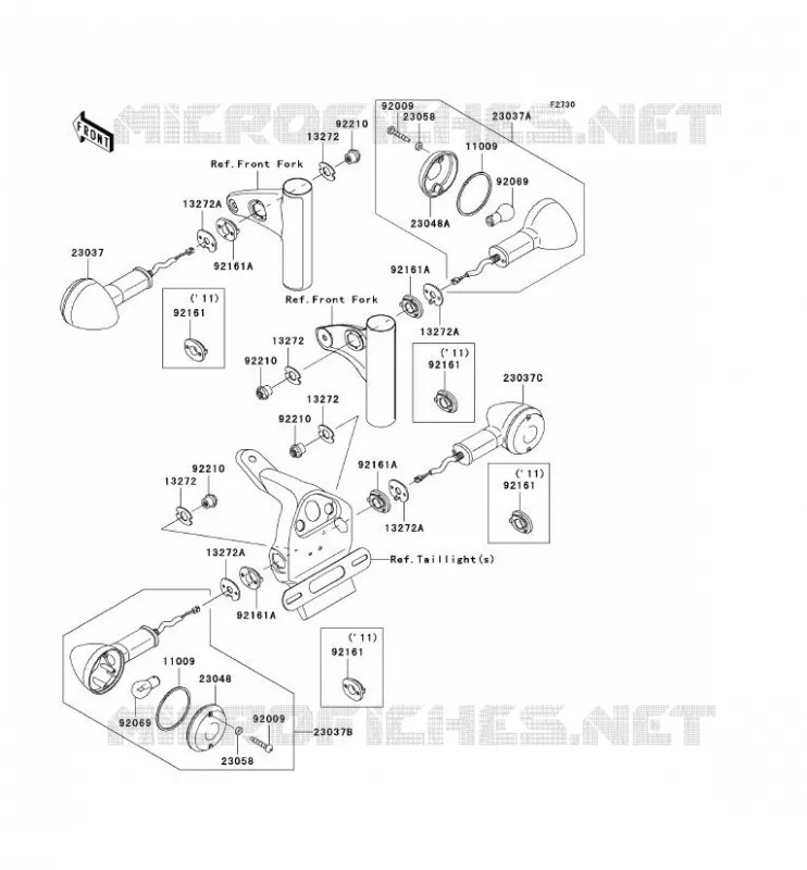 CLIGNOTANTS Kawasaki MOTOS 800 2012 W800  EJ800ACFA
