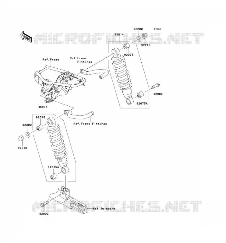 SUSPENSION/AMORTISSEUR Kawasaki MOTOS 800 2012 W800  EJ800ACFA