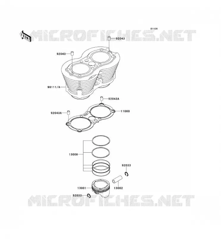 CYLINDRE/PISTON Kawasaki MOTOS 800 2014 W800  EJ800AEF