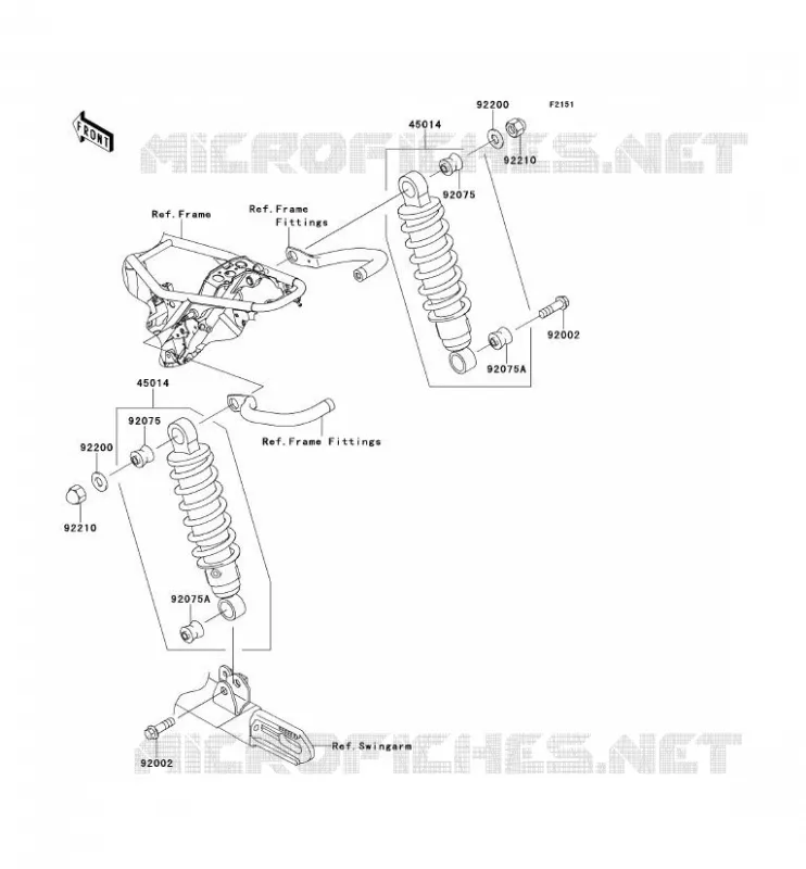 SUSPENSION/AMORTISSEUR Kawasaki MOTOS 800 2014 W800  EJ800AEF