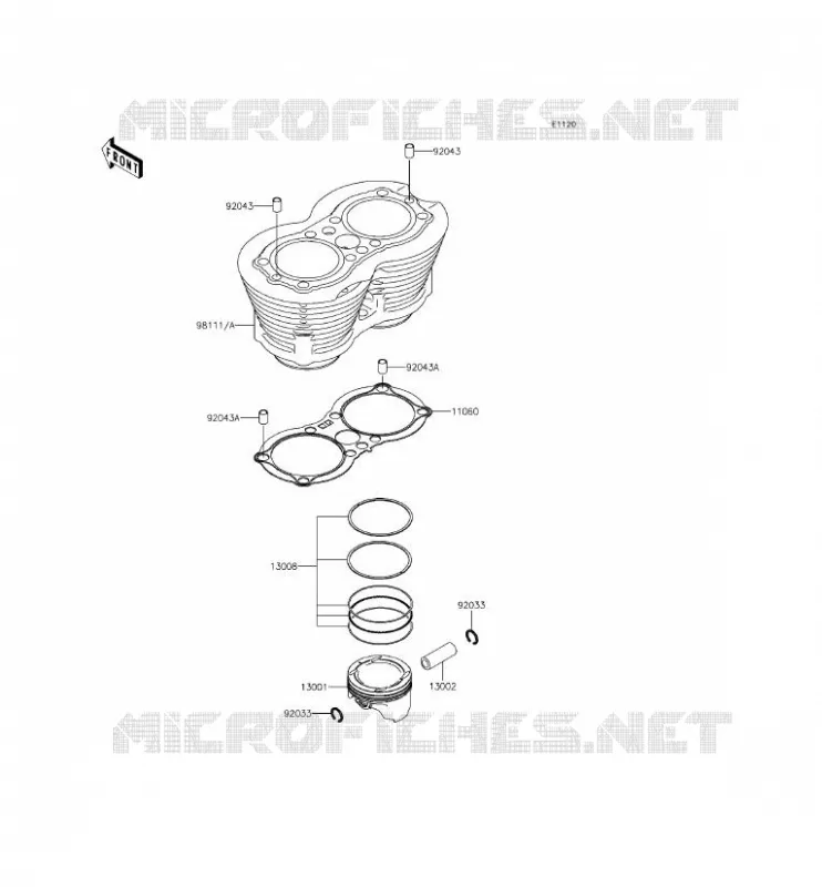 CYLINDRE/PISTON Kawasaki MOTOS 800 2015 W800  EJ800AFF