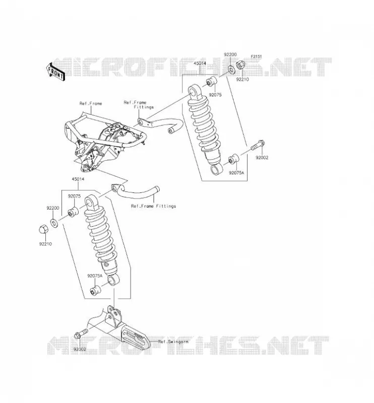 SUSPENSION/AMORTISSEUR Kawasaki MOTOS 800 2015 W800  EJ800AFFA