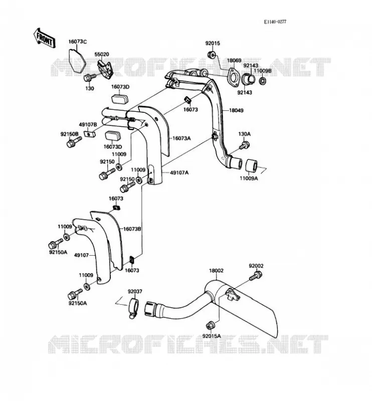 &Eacute;CHAPPEMENT Kawasaki MOTOS 250 1988 ELIMINATOR 250  EL250-B2