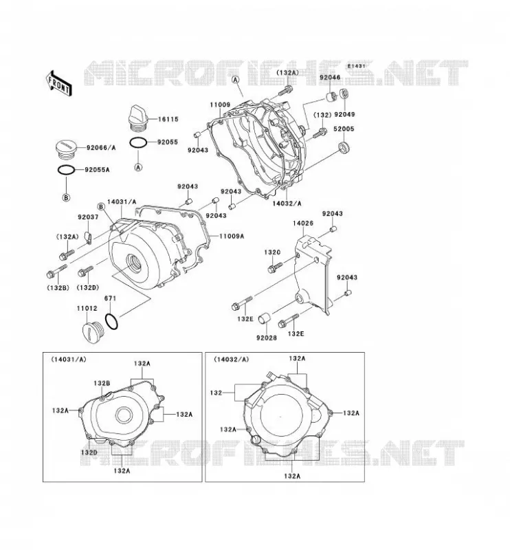 COUVERCLES MOTEUR Kawasaki MOTOS 250 1990 ELIMINATOR 250  EL250-D1