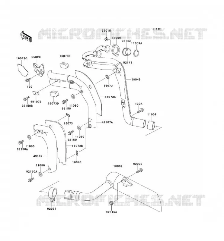 &Eacute;CHAPPEMENT Kawasaki MOTOS 250 1990 ELIMINATOR 250  EL250-D1